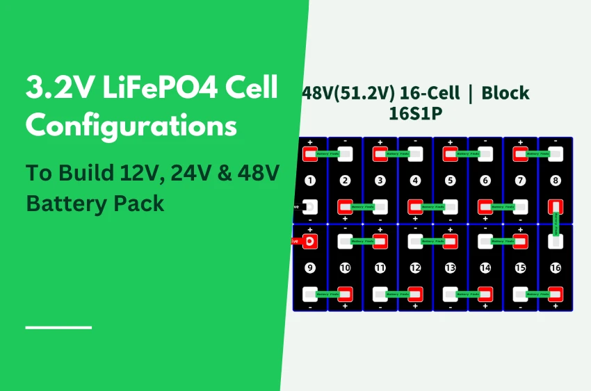 3.2V LiFePO4 Cell Configurations To Build 12V, 24V & 48V Battery Pack