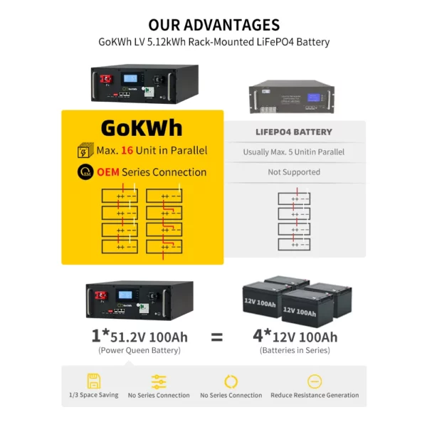 GoKWh POLO-R 51.2V 100Ah 5.1kWh LiFePO4 LV Rack-mounted Home Battery Storage (2)
