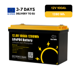 GoKWh 12V 100Ah LiFePO4 Battery – Built-in 100A BMS, 8000+ Deep Cycles, IP65 Waterproof, Lightweight – Perfect for RV Marine Solar