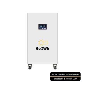 GoKWh 51.2V 100Ah 280Ah 340Ah Wheel-Mounted LiFePO4 Battery Storage Series with Bluetooth & LCD