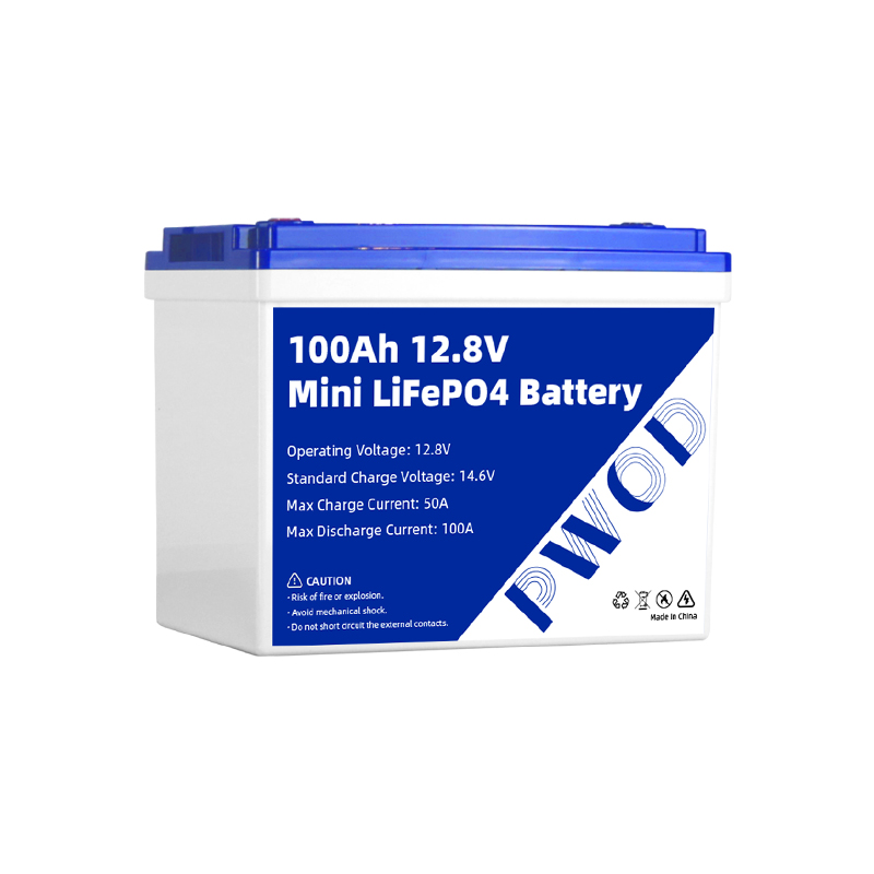 PWOD 12V 100Ah Mini LiFePO4 Battery Pack